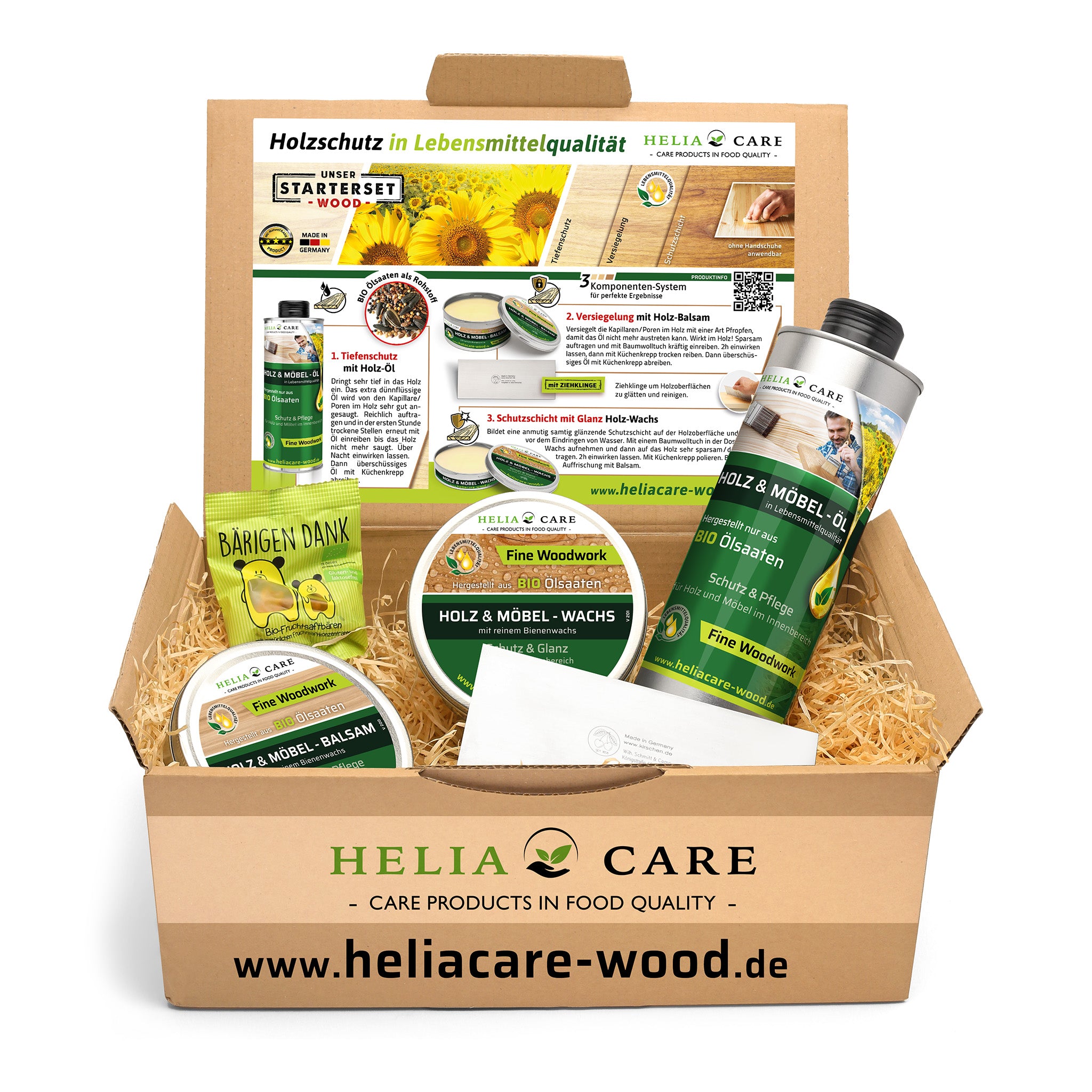 Starter & Geschenk Set für Holzwerker - HeliaCARE BIO Holzpflege